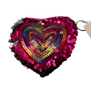 Sequin Heart Key & Card Holder